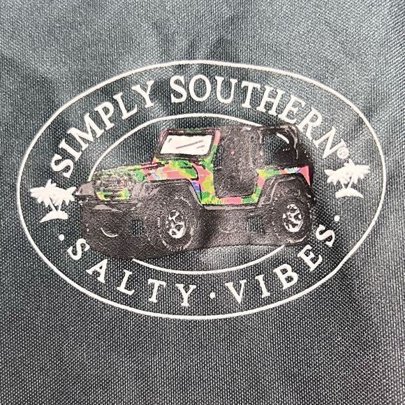 NWT Simply Southern Men's Salty Vibes Jeep Rash Guard Tee Brown/Black Size XL - Picture 4 of 8